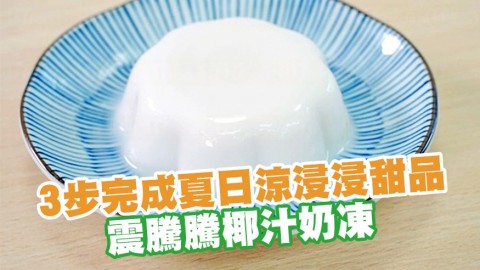 內附開椰皇方法！3步快速完成夏日涼浸浸甜品 震騰騰椰汁奶凍食譜