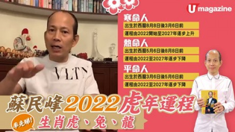 【有請師傅】蘇民峰2022 虎年運程 生肖虎、兔、龍 率先睇！