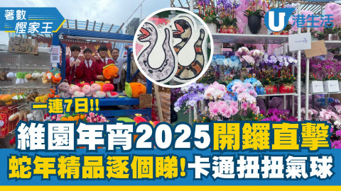 【著數慳家王】維園年宵花市2025開鑼！近400個攤檔、蛇年精品、大熱卡通扭扭氣球